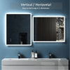 30" W x 24" H Modern Wall Mounted LED Backlit Anti-Fog Rectangular Bathroom Mirror with US standard plug, Temperature Adjustable and Memory Function T