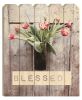 "Blessed Tulips" By Artisan Anthony Smith, Printed on Wooden Picket Fence Wall Art