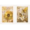 "Flowers & Butterflies" 2-Piece Vignette By Ed Wargo, Ready to Hang Framed Print, White Frame