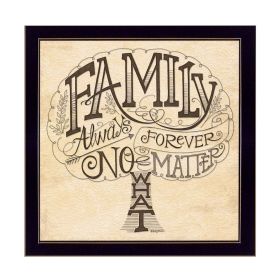 "Family - Always and Forever" By Deb Strain, Printed Wall Art, Ready To Hang Framed Poster, Black Frame