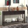 Rustic Entryway Console Table, 60" Long Sofa Table with two Different Size Drawers and Bottom Shelf for Storage (Espresso)