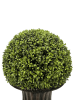 32" Ball Topiary in Brown Pedestal Pot, Artificial Faux Plant for indoor and outdoor