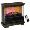 HOMCOM 26" Electric Fireplace Stove with Remote Control, 12H Timer, Brown