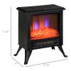 17" Electric Fireplace Stove with Two Heating Modes, Freestanding Fire Place Heater with Realistic Logs LED Flame, Adjustable Temperature, Overheat Pr