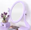 Moniys Wood Moniya Makeup Vanity Table and Stool Set, Purple