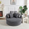 Swivel Accent Barrel Chair with 5 Movable Pillow 360 Degree Swivel Round Sofa Chair for Living Room,Bedroom, Hotel, Grey