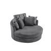 Swivel Accent Barrel Chair with 5 Movable Pillow 360 Degree Swivel Round Sofa Chair for Living Room,Bedroom, Hotel, Grey