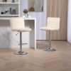 COOLMORE Bar Stools with Back and Footrest Counter Height Dining Chairs 2PC/SET,360Â° Velvet Swivel Bar Stools Set of 2, Adjustable Counter Height Bar