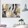 Framed Canvas Wall Art Decor Abstract Style Painting, Gold and Silver Color Painting Decoration For Office Living Room, Bedroom Decor-Ready To Hang- T