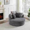 Swivel Accent Barrel Chair with 5 Movable Pillow 360 Degree Swivel Round Sofa Chair for Living Room,Bedroom, Hotel, Grey