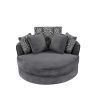 Swivel Accent Barrel Chair with 5 Movable Pillow 360 Degree Swivel Round Sofa Chair for Living Room,Bedroom, Hotel, Grey