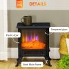 17" Electric Fireplace Stove with Two Heating Modes, Freestanding Fire Place Heater with Realistic Logs LED Flame, Adjustable Temperature, Overheat Pr