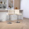 COOLMORE Bar Stools with Back and Footrest Counter Height Dining Chairs 2PC/SET,360Â° Velvet Swivel Bar Stools Set of 2, Adjustable Counter Height Bar