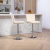 COOLMORE Bar Stools with Back and Footrest Counter Height Dining Chairs 2PC/SET,360Â° Velvet Swivel Bar Stools Set of 2, Adjustable Counter Height Bar