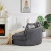 Swivel Accent Barrel Chair with 5 Movable Pillow 360 Degree Swivel Round Sofa Chair for Living Room,Bedroom, Hotel, Grey