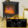 17" Electric Fireplace Stove with Two Heating Modes, Freestanding Fire Place Heater with Realistic Logs LED Flame, Adjustable Temperature, Overheat Pr