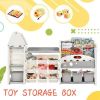 Kids Bookshelf Toy Storage Organizer with 17 Bins and 5 Bookshelves, Multi-functional Nursery Organizer Kids Furniture Set Toy Storage Cabinet Unit wi