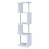 White and Chrome 4-tier Bookcase