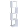 White and Chrome 4-tier Bookcase