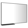 Modern Bathroom Mirror With Storage Shelf Rectangular Black Wall Mirrors for Bathroom Living Room Bedroom Hanging Mirror Aluminum Frame 48x30 Inch