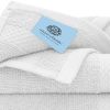 12 Pack Luxury Cotton Washcloths Large Hotel Spa Bathroom Face Towel 13x13 inch Silver White Color