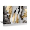 Framed Canvas Wall Art Decor Abstract Style Painting, Gold and Silver Color Painting Decoration For Office Living Room, Bedroom Decor-Ready To Hang- T