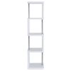 White and Chrome 4-tier Bookcase