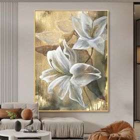 Hand Painted Oil Paintings Hand Painted High quality Flowers Contemporary Modern Rolled Canvas Living Room Hallway Luxurious Decorative Painting (style: 1, size: 150X220cm)