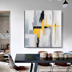 Hand Painted Oil Paintings Black and white gold Modern Abstract Oil Paintings On Canvas Wall Art Decorative Picture Living Room Hallway Bedroom Luxuri (style: 1, size: 150x150cm)