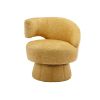 360 Degree Swivel Cuddle Barrel Accent Chairs, Round Armchairs with Wide Upholstered, Fluffy Fabric Chair for Living Room, Bedroom, Office, Waiting Ro