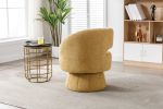 360 Degree Swivel Cuddle Barrel Accent Chairs, Round Armchairs with Wide Upholstered, Fluffy Fabric Chair for Living Room, Bedroom, Office, Waiting Ro