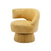 360 Degree Swivel Cuddle Barrel Accent Chairs, Round Armchairs with Wide Upholstered, Fluffy Fabric Chair for Living Room, Bedroom, Office, Waiting Ro