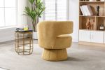 360 Degree Swivel Cuddle Barrel Accent Chairs, Round Armchairs with Wide Upholstered, Fluffy Fabric Chair for Living Room, Bedroom, Office, Waiting Ro