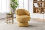 360 Degree Swivel Cuddle Barrel Accent Chairs, Round Armchairs with Wide Upholstered, Fluffy Fabric Chair for Living Room, Bedroom, Office, Waiting Ro